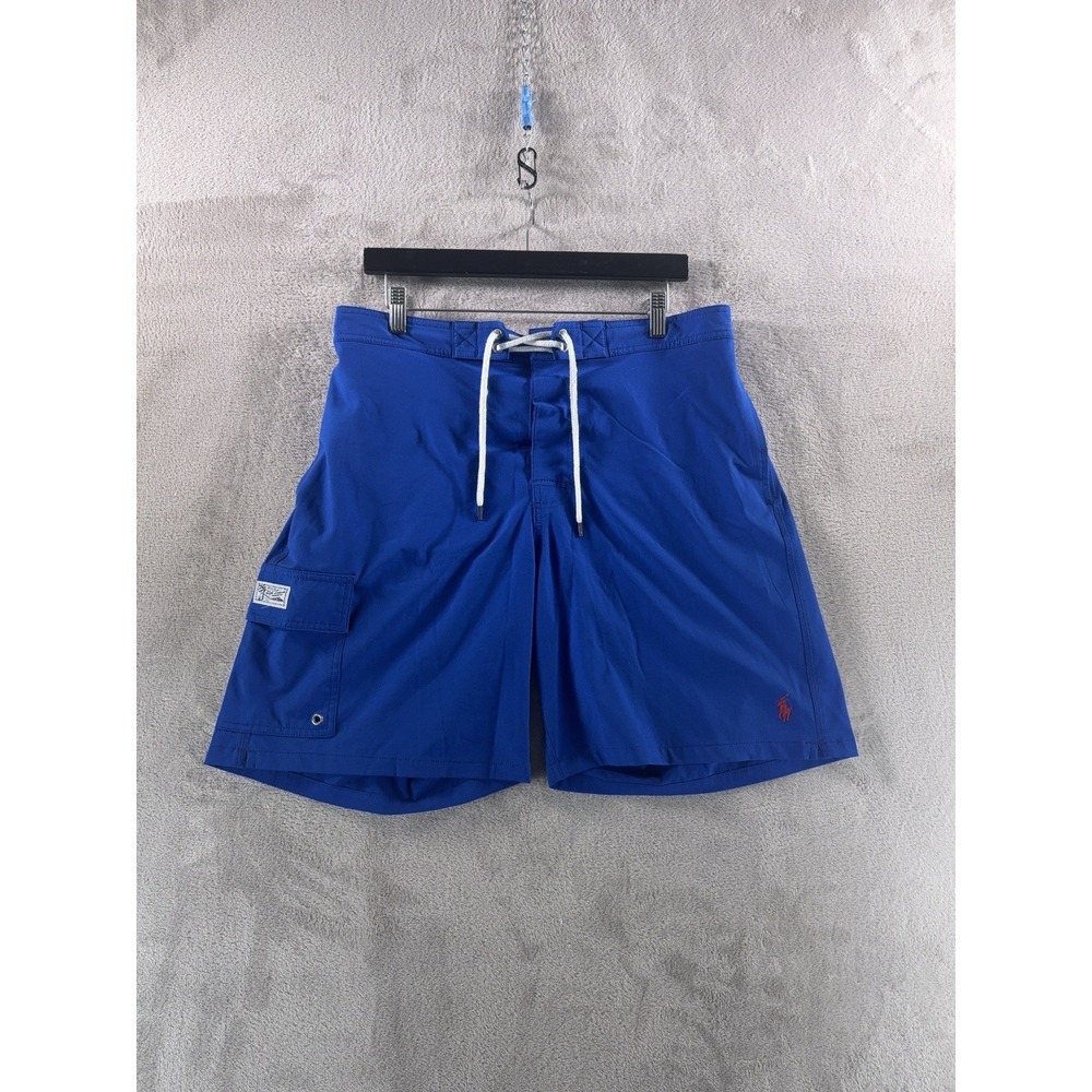 Polo Ralph Lauren Swim‎ Shorts Mens Size Large Blue Cargo Trunks Board Beach